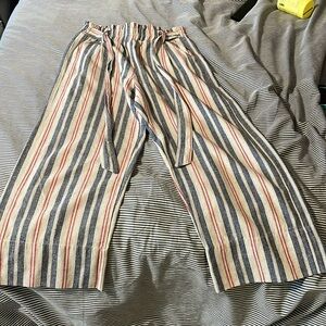 Striped beach where wide leg pants